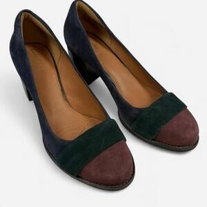 Clarks Artisan Tarah Brae Pumps Women’s 8 Colorblock Suede Block Heel